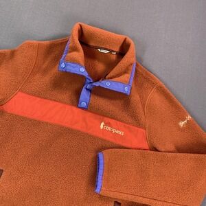 Cotopaxi Jacket Unisex Medium Orange Fleece Snap Pullover Colorblock Outdoor